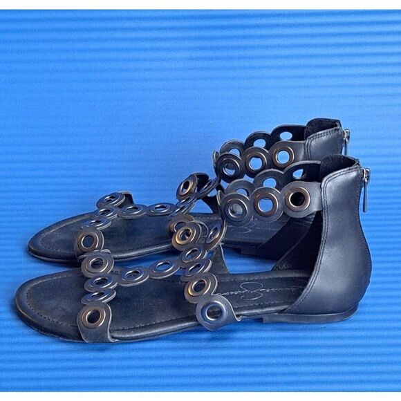 Jessica Simpson Women's Korva Black Flat Gladiator Sandals Size 8.5 - Picture 4 of 12